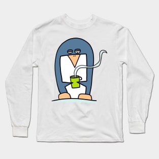 Penguin with coffee Long Sleeve T-Shirt